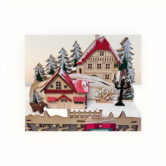 Gerson Wooden Lighted Christmas Advent Calendar New w/Minor Flaws - Picture 4 of 8